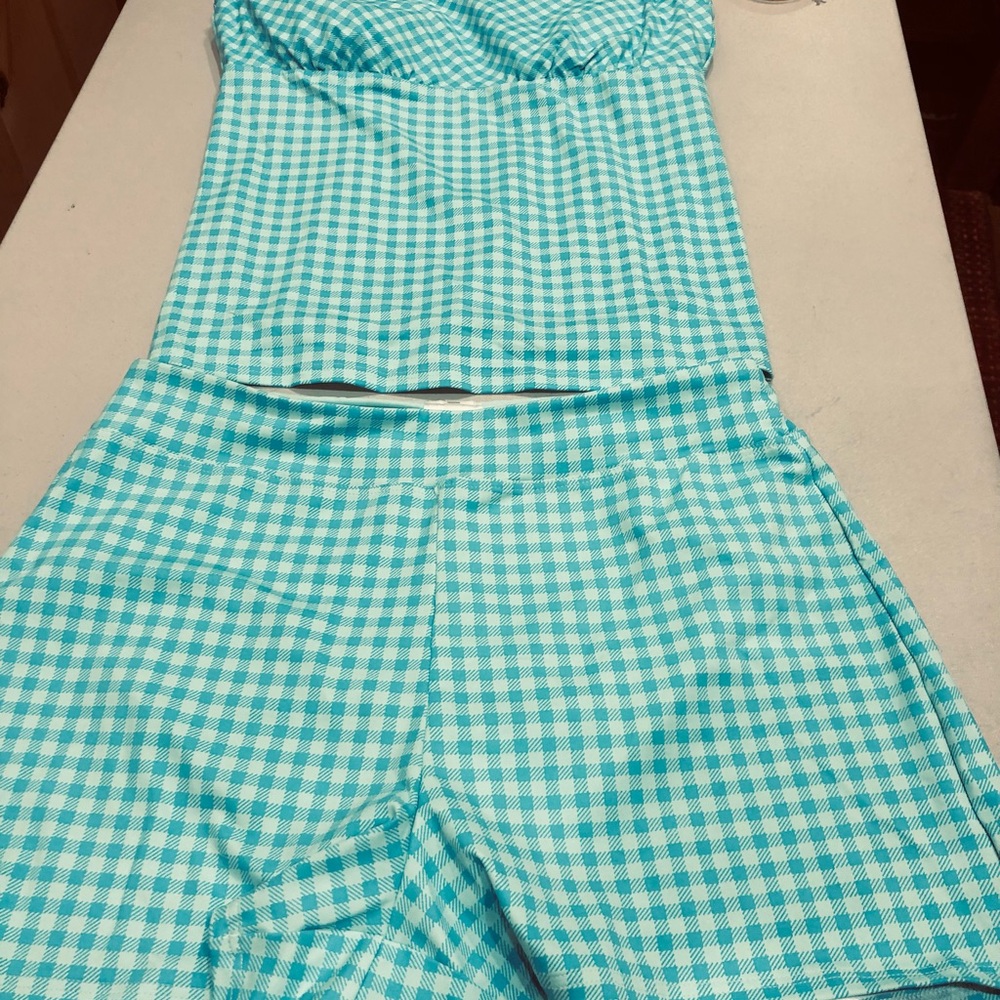 Lands End tankini Aqua 10 & 8
